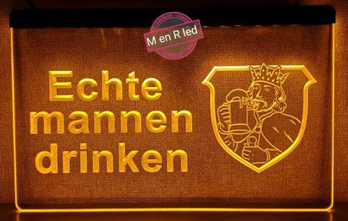 ECHTE MANNEN DRINKEN HERTOG JAN 3D VERLICHTING lamp lichtbak, Verzamelen, Biermerken, Nieuw, Reclamebord, Plaat of Schild, Hertog Jan