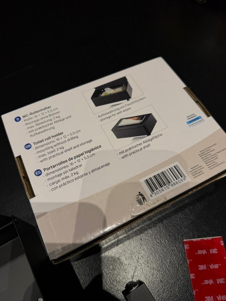 luxe toiletrolhouder, Ophalen of Verzenden, Nieuw, Zwart