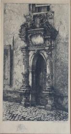 Willem van Leusden ets "Poortje uit 1621", gesigneerd, Antiek en Kunst, Ophalen