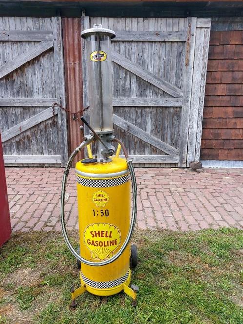 benzinepomp 2 takt pomp shell   575,--   geen  flipperkast, Verzamelen, Automaten | Overige, Gebruikt, Ophalen