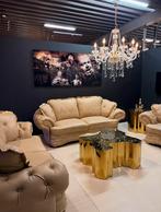 50% KORTING OP ALLE ITALIAANSE BANKSTELLEN! NU EEN 3+2>>1295, Huis en Inrichting, Verzenden, Nieuw, Leer, Italiaans