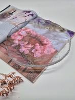 Glazen schaal met bladmotief, Schaal, Rond, Ophalen of Verzenden, Glas