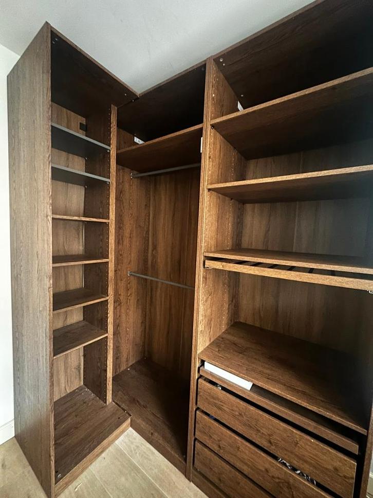 IKEA PAX kastenset (donkerbruin, 236cm, incl hoekelement), Huis en Inrichting, Kasten | Kledingkasten, Gebruikt, 200 cm of meer