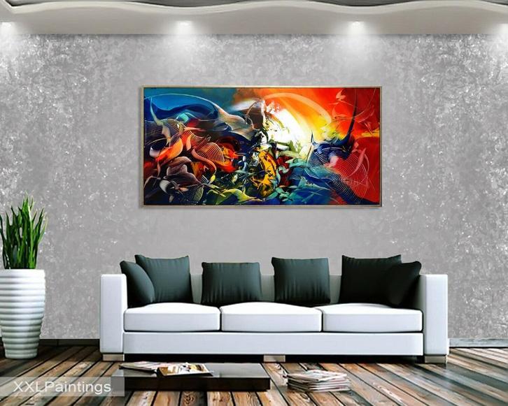 " Extasy " Acrylschilderij van Gia Hung 120 cm x 60 cm, Antiek en Kunst, Kunst | Schilderijen | Abstract, Ophalen of Verzenden