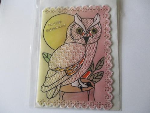 set 5 pergamano felicitatie kaart uilen 10 stuks, Hobby en Vrije tijd, Kaarten | Zelfgemaakt, Nieuw, Overige thema's, Ophalen of Verzenden
