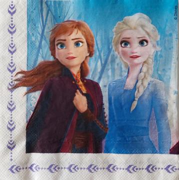 Servet Disney Frozen Anna en Elsa 33 x 33 cm beschikbaar voor biedingen