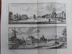 265-268 / Dorp Oudshoorn en Zwammerdam langs de Rijn te zien, Antiek en Kunst, Kunst | Etsen en Gravures, Ophalen of Verzenden