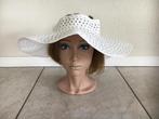 Nw zonnehoed zonneklep wit vlechtwerk klittenband one size, Ophalen of Verzenden, Nieuw, One size fits all