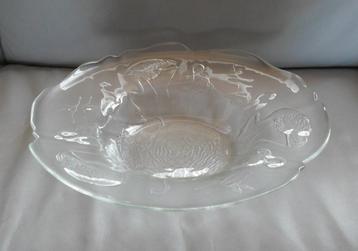 Vintage Glazen Schaal Flamingo beschikbaar voor biedingen
