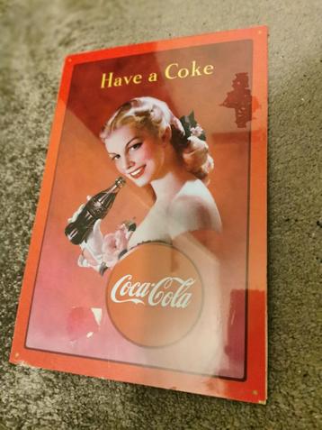 Set van 2 Vintage Coca-Cola Wandplaten – Metaal – 21x31 cm beschikbaar voor biedingen