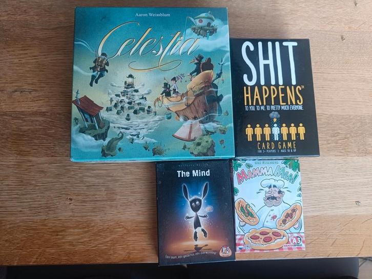 Bordspellen Pakket: Mamma Mia, Shit Happens, The Mind..., Hobby en Vrije tijd, Gezelschapsspellen | Bordspellen, Zo goed als nieuw