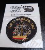HMS Warrior 1860  Vintage Embroidered Badge, Ophalen of Verzenden, Zo goed als nieuw, Overige typen