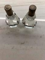 Kristallen tafelaanstekers - met zilveren dop, Antiek en Kunst, Ophalen of Verzenden, Kristal