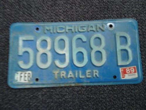 Kentekenplaat licenseplate Michigan Trailer 1 USA, Verzamelen, Automerken, Motoren en Formule 1, Gebruikt, Auto's, Verzenden