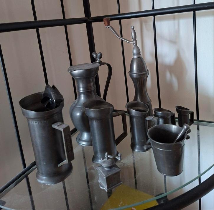 Tinnen collectie., Antiek en Kunst, Antiek | Tin, Ophalen of Verzenden