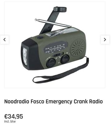 Fosco Emergency Solar Crank Radio - nieuw in verpakking beschikbaar voor biedingen