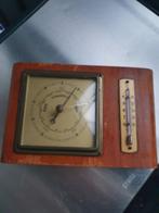 Antiek houten barometer/thermometer jaren 60 in werkende sta, Antiek en Kunst, Curiosa en Brocante, Ophalen of Verzenden