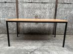 Gebruikte kantinetafel 160x80cm - Tweedehands - Beuken/Zwart, Huis en Inrichting, Tafels | Eettafels, Gebruikt, 50 tot 100 cm