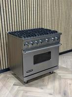 Viking Fornuis 91cm breed Inox + GASOVEN, Hete lucht, 60 cm of meer, Ophalen of Verzenden, Zo goed als nieuw