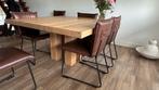Jess Design Eethoek 4-kant met 6 leren stoelen, Huis en Inrichting, Tafels | Eettafels, Ophalen of Verzenden, Zo goed als nieuw