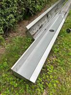 RVS dakgoot 2 stuks, Doe-het-zelf en Verbouw, Buizen en Afvoer, Ophalen, Gebruikt, 6 meter of meer, Rvs