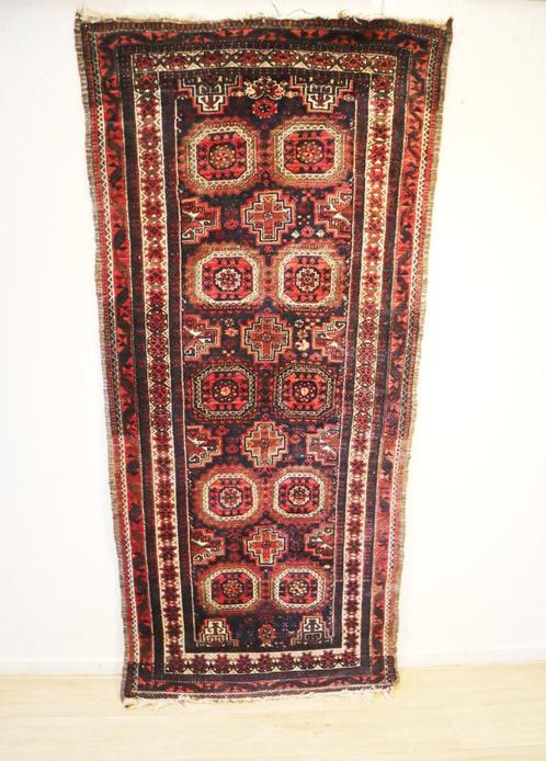Antiek Perzisch kleed / tapijt Belouche 88 x193 cm., Antiek en Kunst, Antiek | Kleden en Textiel, Ophalen of Verzenden
