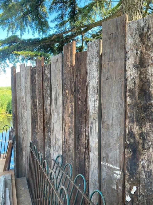 Schutting hout, Wandbekleding, Hardhout, Tuin en Terras, Palen, Balken en Planken, Zo goed als nieuw, Planken, 250 cm of meer