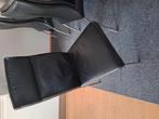 6 zwart leren eetkamerstoelen (rvs kleur poot), Huis en Inrichting, Ophalen, Gebruikt, Zwart, Leer