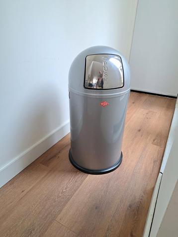 Wesco Pushboy 50L Prullenbak - Zilvergrijs beschikbaar voor biedingen