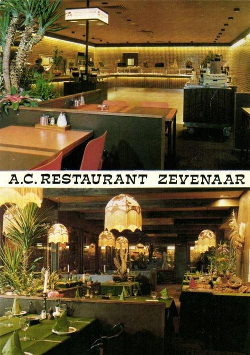 A.C. Restaurant, Zevenaar - 2 afb - 1977 gelopen, Verzamelen, Ansichtkaarten | Nederland, Gelopen, Overijssel, 1960 tot 1980, Ophalen of Verzenden