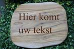 Teak houten schijf met persoonlijke gravure, Antiek en Kunst, Kunst | Etsen en Gravures, Verzenden
