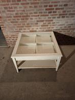 tafel met glasplaat in het midden en een grote lade, Huis en Inrichting, Ophalen, Gebruikt, 50 tot 100 cm, Glas