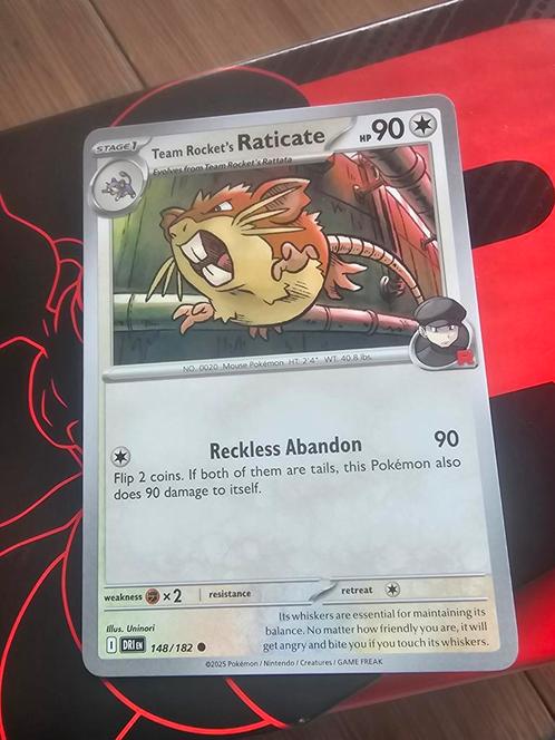 Pokémon kaart - Destined Rivals - Team Rocket's Raticate com, Hobby en Vrije tijd, Verzamelkaartspellen | Pokémon, Nieuw, Losse kaart