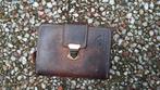 Vintage leren portemonnee, Ophalen of Verzenden, Gebruikt, Bruin, Met knipsluiting