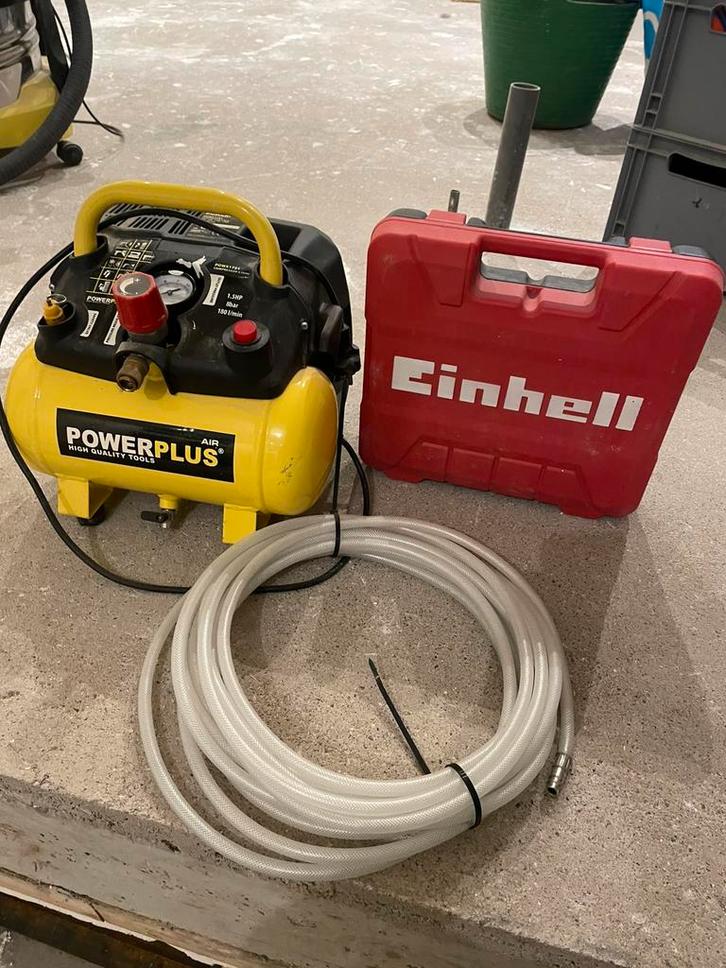 Einhell tacker met compressor, Doe-het-zelf en Verbouw, Gereedschap | Overige machines, Zo goed als nieuw, Ophalen