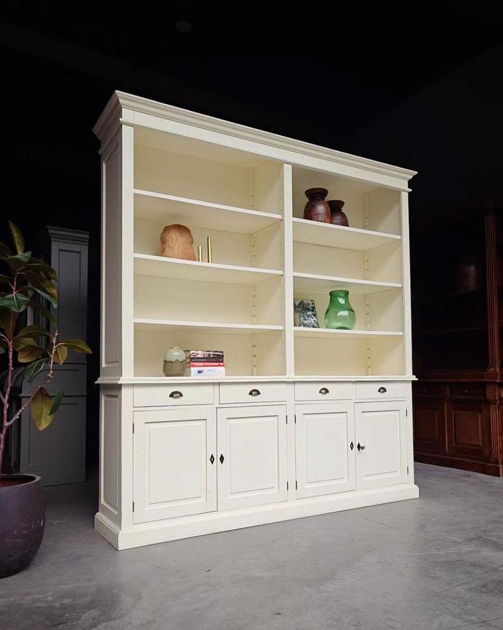 Grote witte boekenkast, Winkelkast verstelbare planken #2304, Huis en Inrichting, Kasten | Boekenkasten, Gebruikt, 200 cm of meer