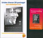 Zilveren 3D-postzegel met dubbelportret  2013, Ophalen of Verzenden, Na 1940, Postfris