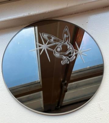 playboy gegraveerde spiegel - 20cm, donker glas beschikbaar voor biedingen