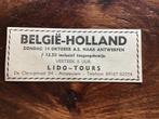 Voetbal reklame Belgie Holland / Nederland 1962, Verzamelen, Ophalen of Verzenden, Gebruikt