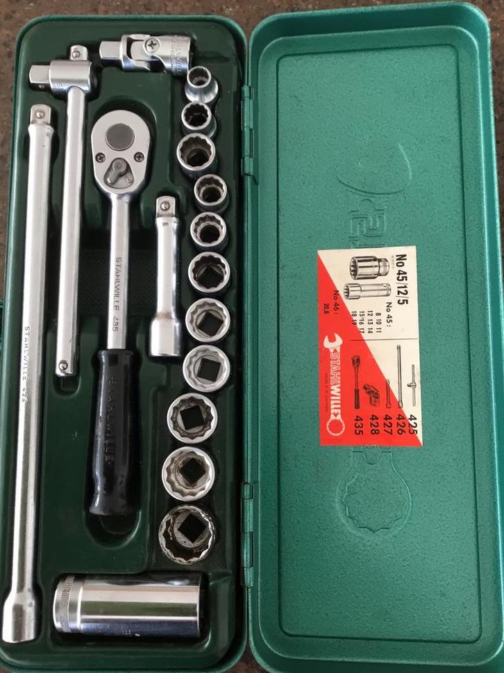 Doppenset Stahlwille, Doe-het-zelf en Verbouw, Gereedschap | Handgereedschap, Zo goed als nieuw, Ophalen of Verzenden