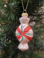 Retro glazen kerstbal roze snoepje 9 cm kerstboom versiering, Diversen, Kerst, Nieuw, Ophalen of Verzenden, Nvt, Nvt