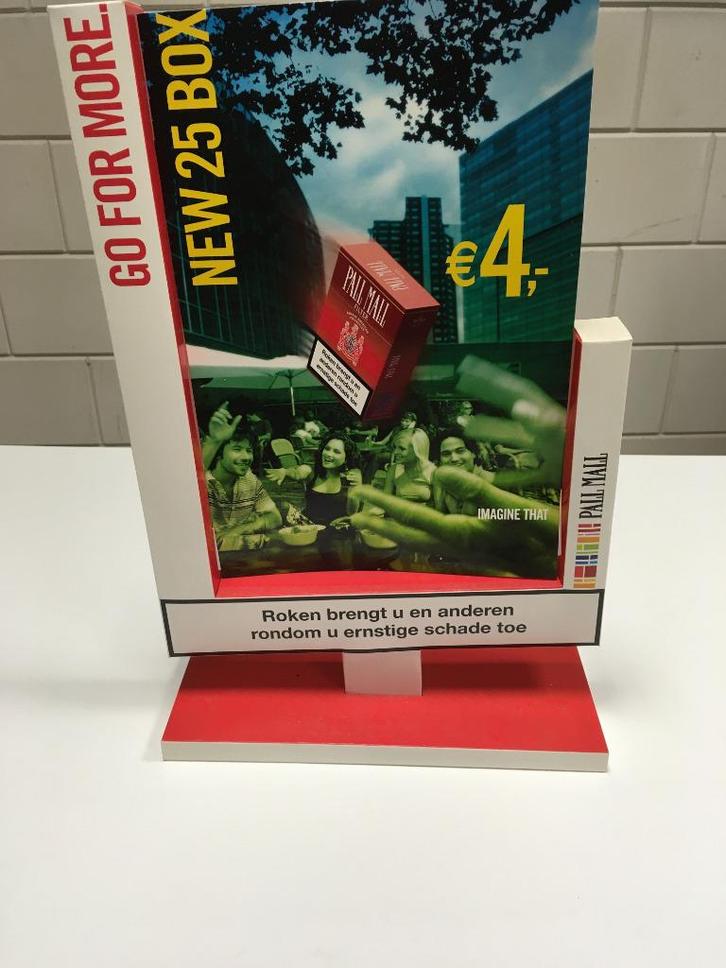 Sigaret Display	Pall Mall 1 packs 4,- (rode voet), Verzamelen, Rookartikelen, Aanstekers en Luciferdoosjes, Zo goed als nieuw