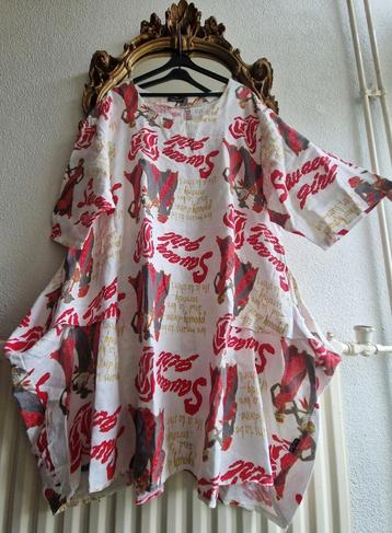 Als nieuw! Sarah Santos apart linnen wijd builen tuniek jurk beschikbaar voor biedingen