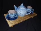 Riverdale theepot met kop en schotel - thee set Blauw -NIEUW, Ophalen of Verzenden