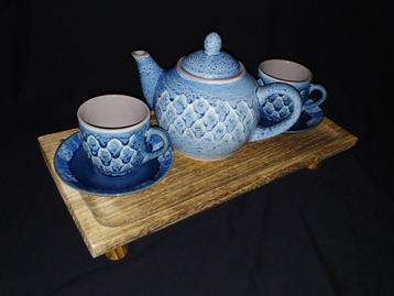 Riverdale theepot met kop en schotel - thee set Blauw -NIEUW beschikbaar voor biedingen