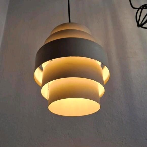 Vintage hanglamp design "beehive" lamellen Hoogervorst Anvia, Huis en Inrichting, Lampen | Hanglampen, Zo goed als nieuw, Minder dan 50 cm
