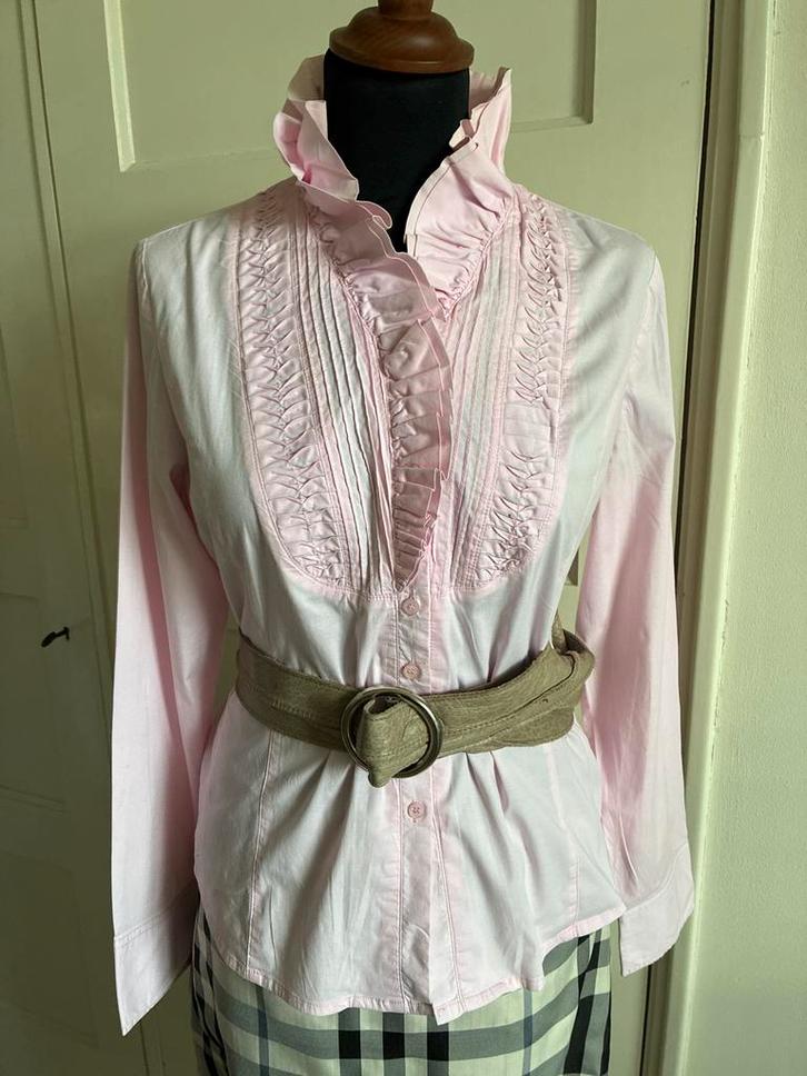 Roze blouse met details maat 38, Kleding | Dames, Blouses en Tunieken, Zo goed als nieuw, Maat 38/40 (M), Roze, Ophalen of Verzenden