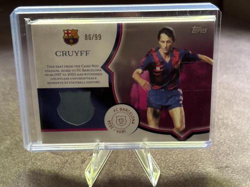 Johan Cruyff Topps Barcelona 125 anniversary seat relic /99, Hobby en Vrije tijd, Stickers en Plaatjes, Nieuw, Plaatje, Ophalen of Verzenden