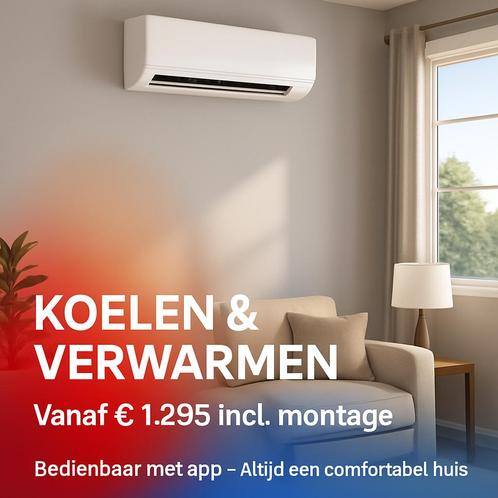 ️Airco laten installeren? Koelen & verwarmen vanaf €1.295, Witgoed en Apparatuur, Airco's, Nieuw, Wandairco, 100 m³ of groter