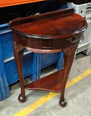 mooi antiek haltafeltje - tafeltje voor aan de wand met lade beschikbaar voor biedingen